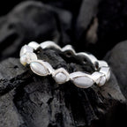 Pearl multiple American 92.5 Silver White Gemstones Delicate Eternity Band Jewellery