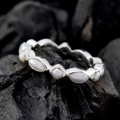 Pearl multiple American 92.5 Silver White Gemstones Delicate Eternity Band Jewellery