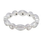 Pearl multiple American 92.5 Silver White Gemstones Delicate Eternity Band Jewellery