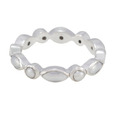 Pearl multiple American 92.5 Silver White Gemstones Delicate Eternity Band Jewellery