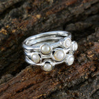 Pearl multiple African 925 Silver White Gemstone Eye catching Contemporary Ring Jewellery