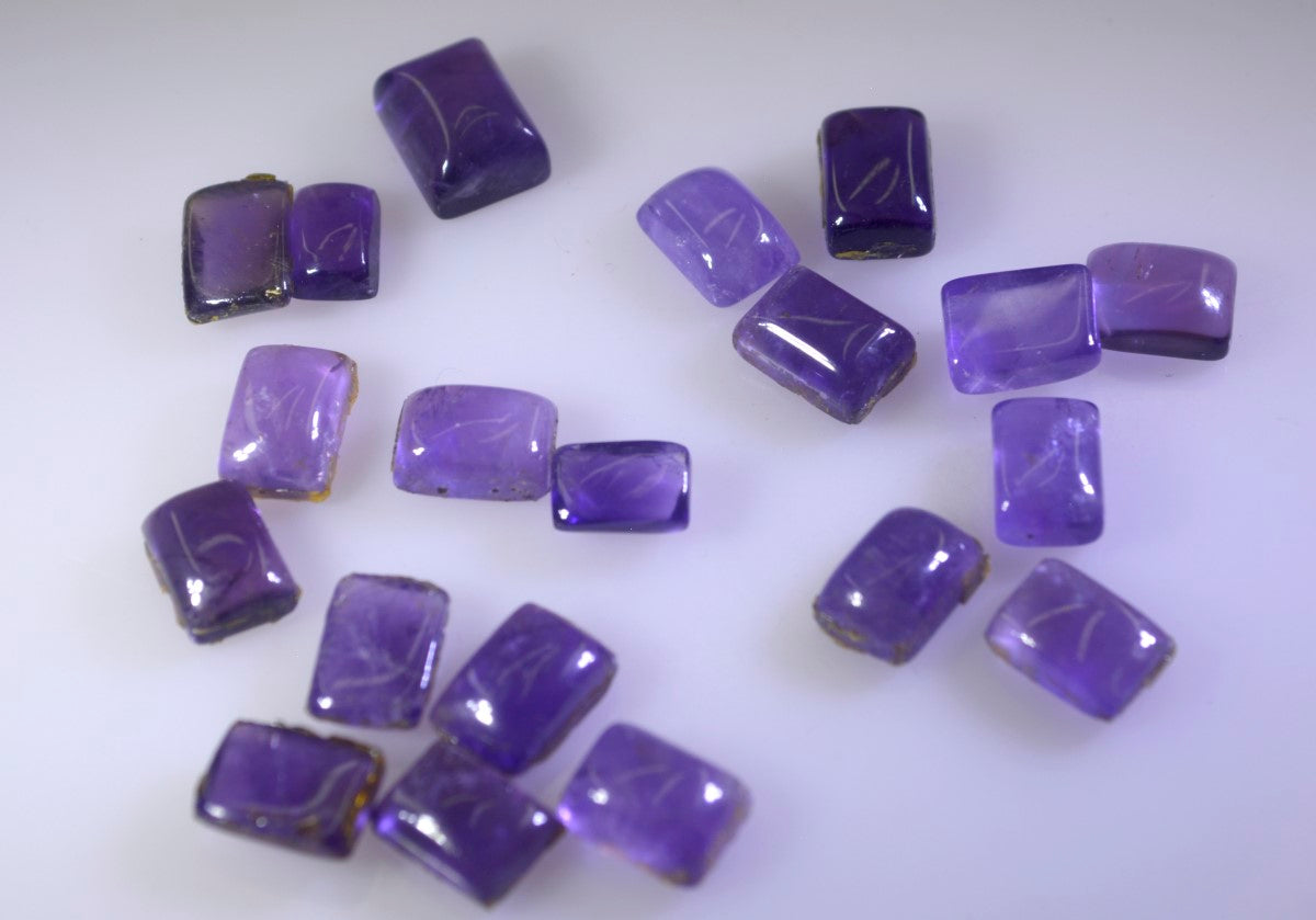 Amethyst 1PC Small 6x8 MM Emerald Cabochon Purple Natural semi Precious Loose Gemstone