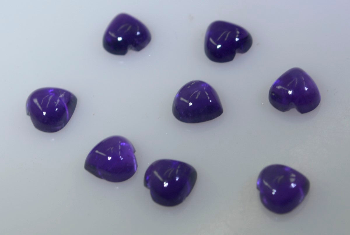Amethyst 1PC Small 7x7 MM Heart Cabochon Purple Sparkling semi Precious Gems Imagen principal del producto