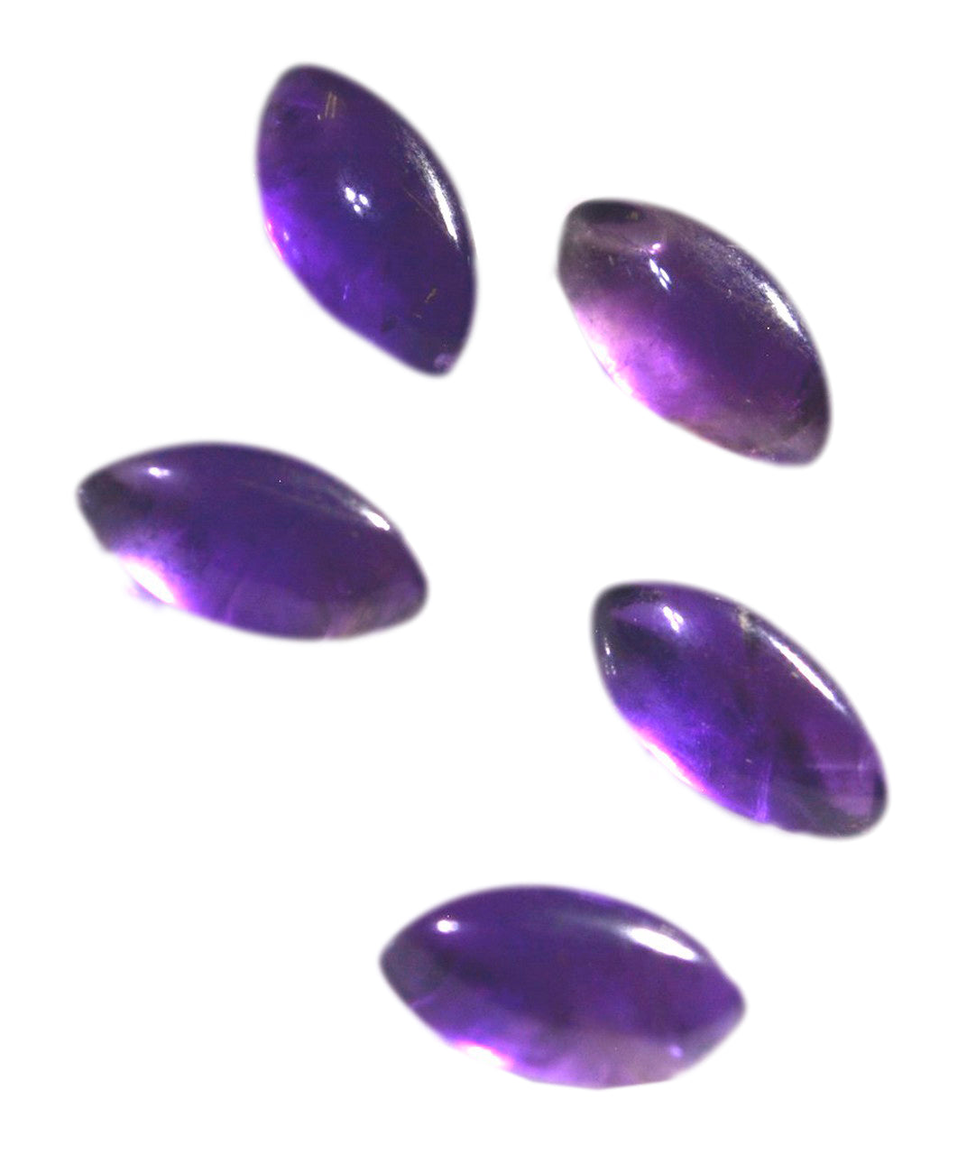 Amethyst 10PC Tiny 3x6 MM Marquise  Cabochon Purple Lustrous semi Precious Semi Precious Gemstone
