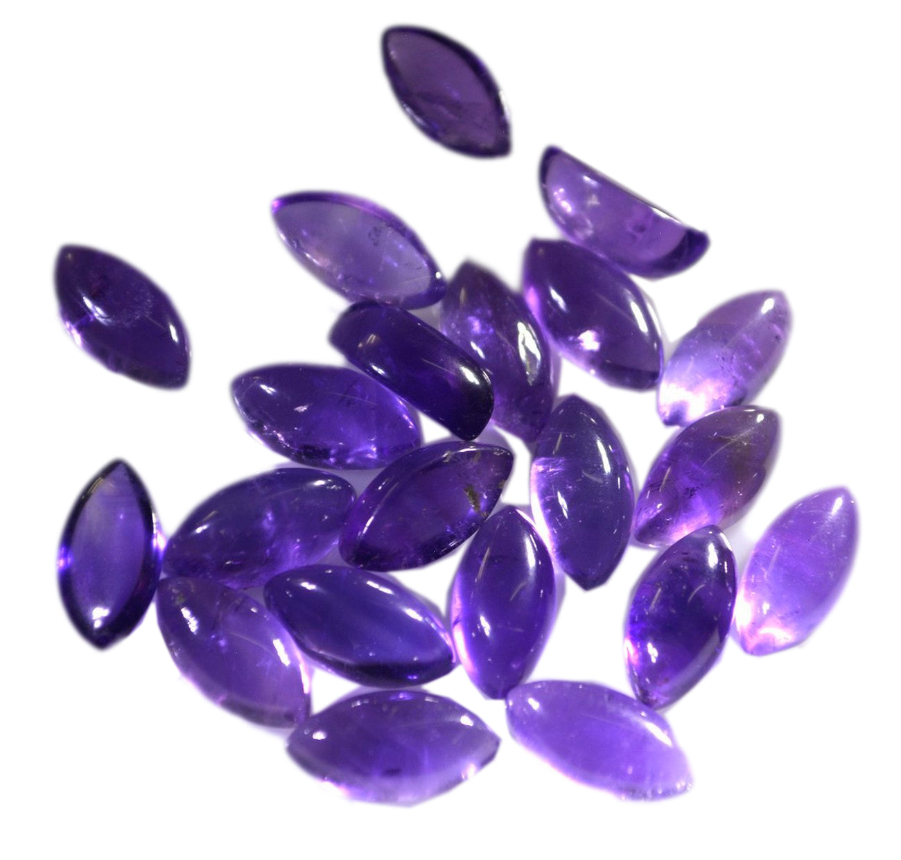 Amethyst 10PC Tiny 4x8 MM Marquise  Cabochon Purple Shine semi Precious Precious Gemstone