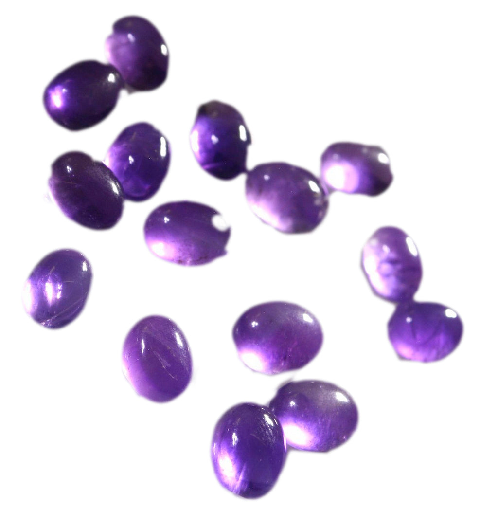 Amethyst 10PC Tiny 3x5 MM Oval Cabochon Purple Lustrous semi Precious Gems