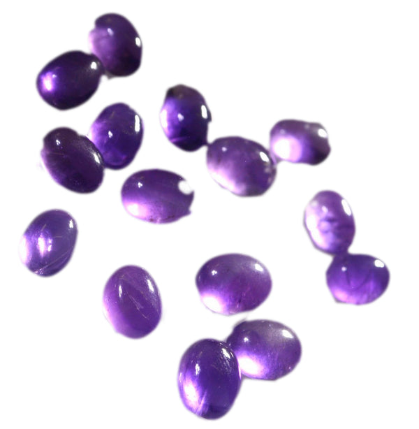 Amethyst 10PC Tiny 3x5 MM Oval Cabochon Purple Lustrous semi Precious Gems