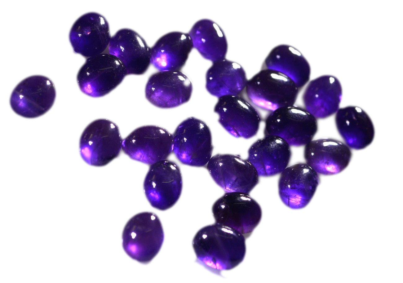 Amethyst 1PC Small 6x8 MM Oval Cabochon Purple High Quality semi Precious Loose Gemstones