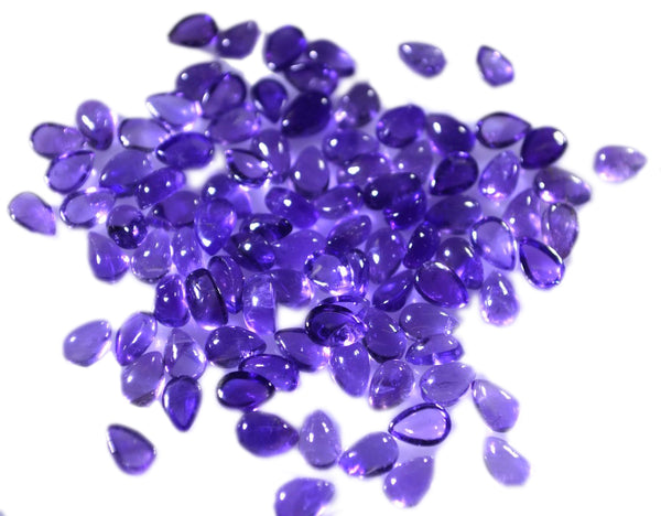 Amethyst 1PC Tiny 5x7 MM Pear Cabochon Purple Splendid semi Precious Loose Gemstone
