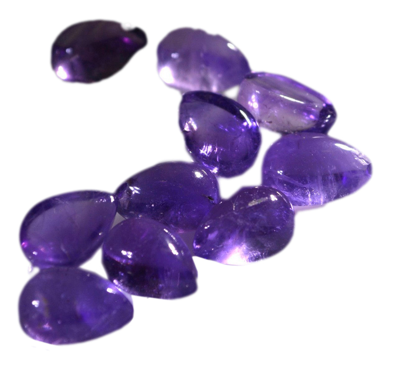Amethyst 1PC Small 6x9 MM Pear Cabochon Purple Lustrous semi Precious Semi Precious Gemstone