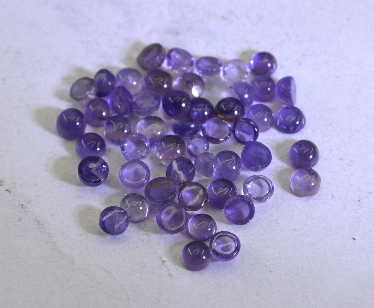 Amethyst 10PC Tiny 4x4 MM Round Cabochon Purple Natural semi Precious Semi Precious Gemstone