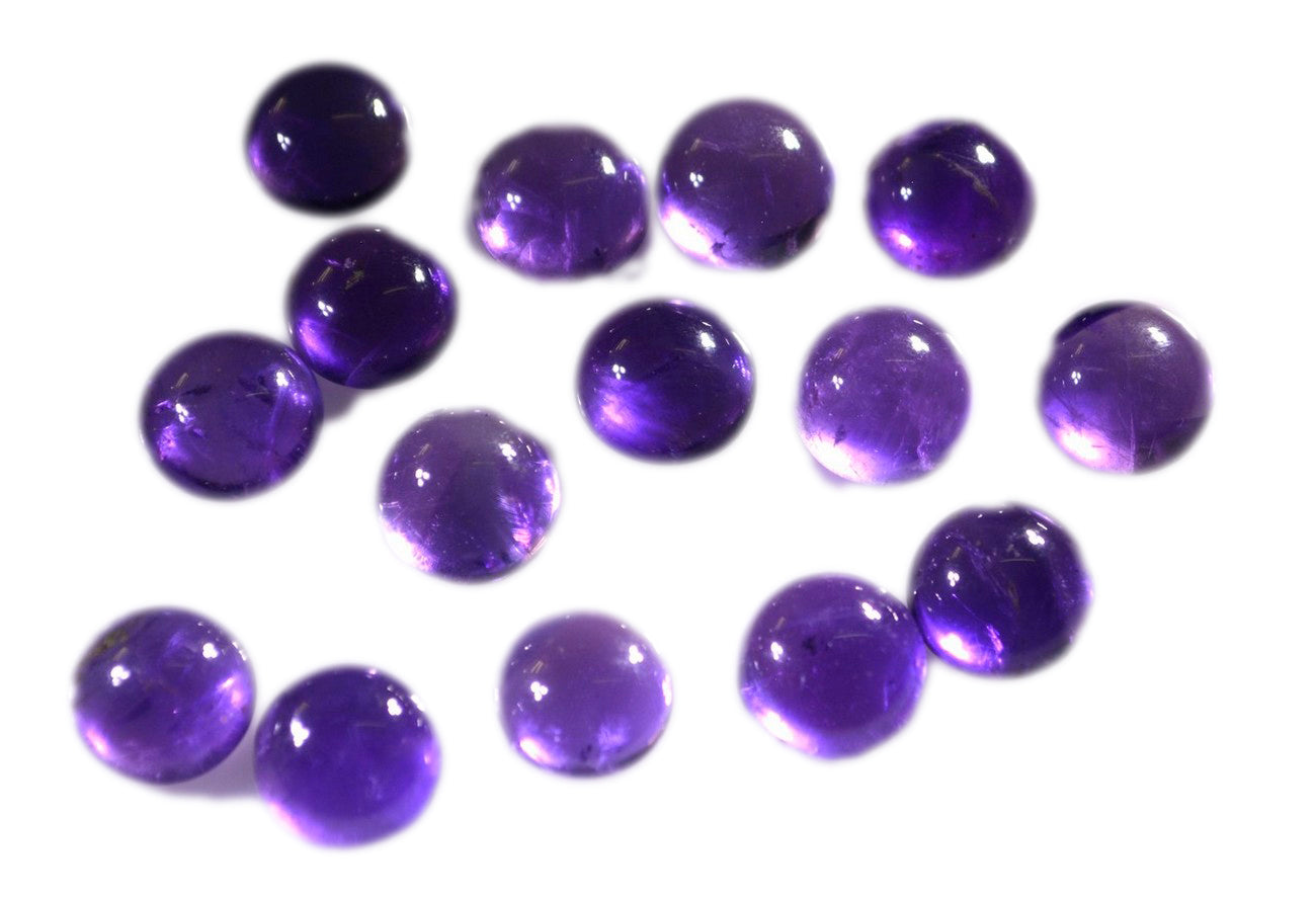 Amethyst 10PC Tiny 5x5 MM Round Cabochon Purple Genuine semi Precious Precious Gemstone