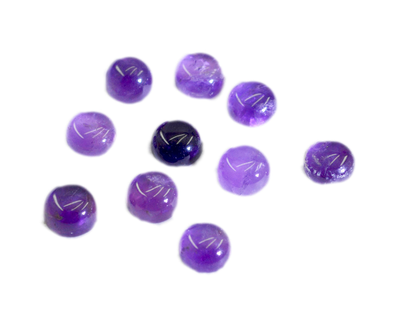 Amethyst 1PC Small 8x8 MM Round Cabochon Purple Fiery semi Precious Loose Gemstone