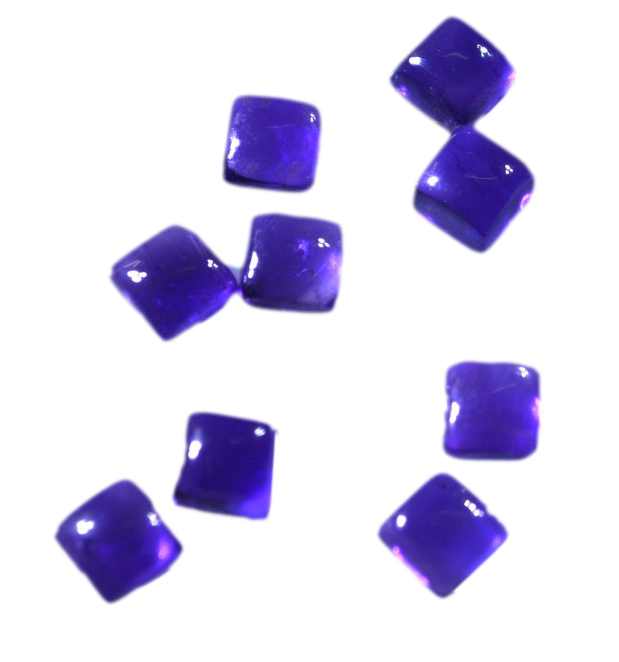 Amethyst 10PC Tiny 5x5 MM Square Cabochon Purple Lustrous semi Precious Semi Precious Gemstone