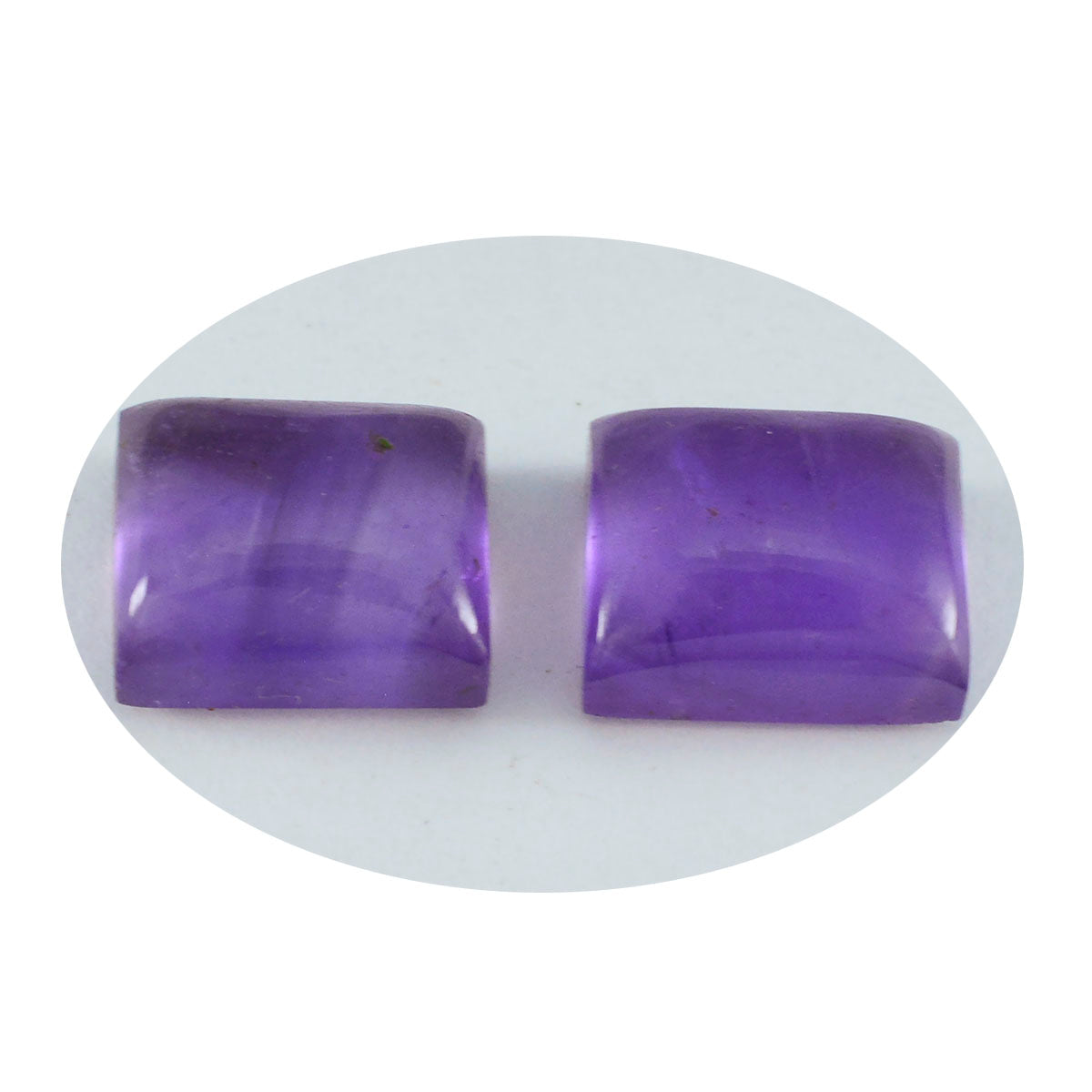 Amethyst 1PC Large 10x12 MM Emerald Cabochon Purple Polished semi Precious Loose Gemstones