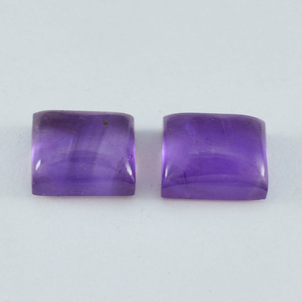 Amethyst 1PC Large 10x12 MM Emerald Cabochon Purple Polished semi Precious Loose Gemstones