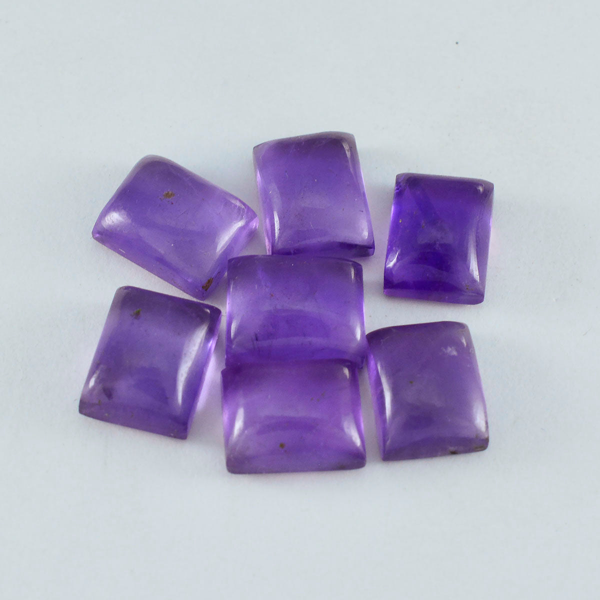 Amethyst 1PC Large 10x12 MM Emerald Cabochon Purple Polished semi Precious Loose Gemstones