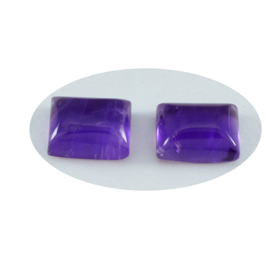Amethyst 10PC Tiny 4x6 MM Emerald Cabochon Purple Fine semi Precious Gems