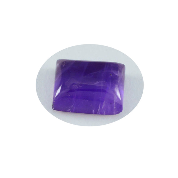 Amethyst 1PC Small 6x8 MM Emerald Cabochon Purple Natural semi Precious Loose Gemstone