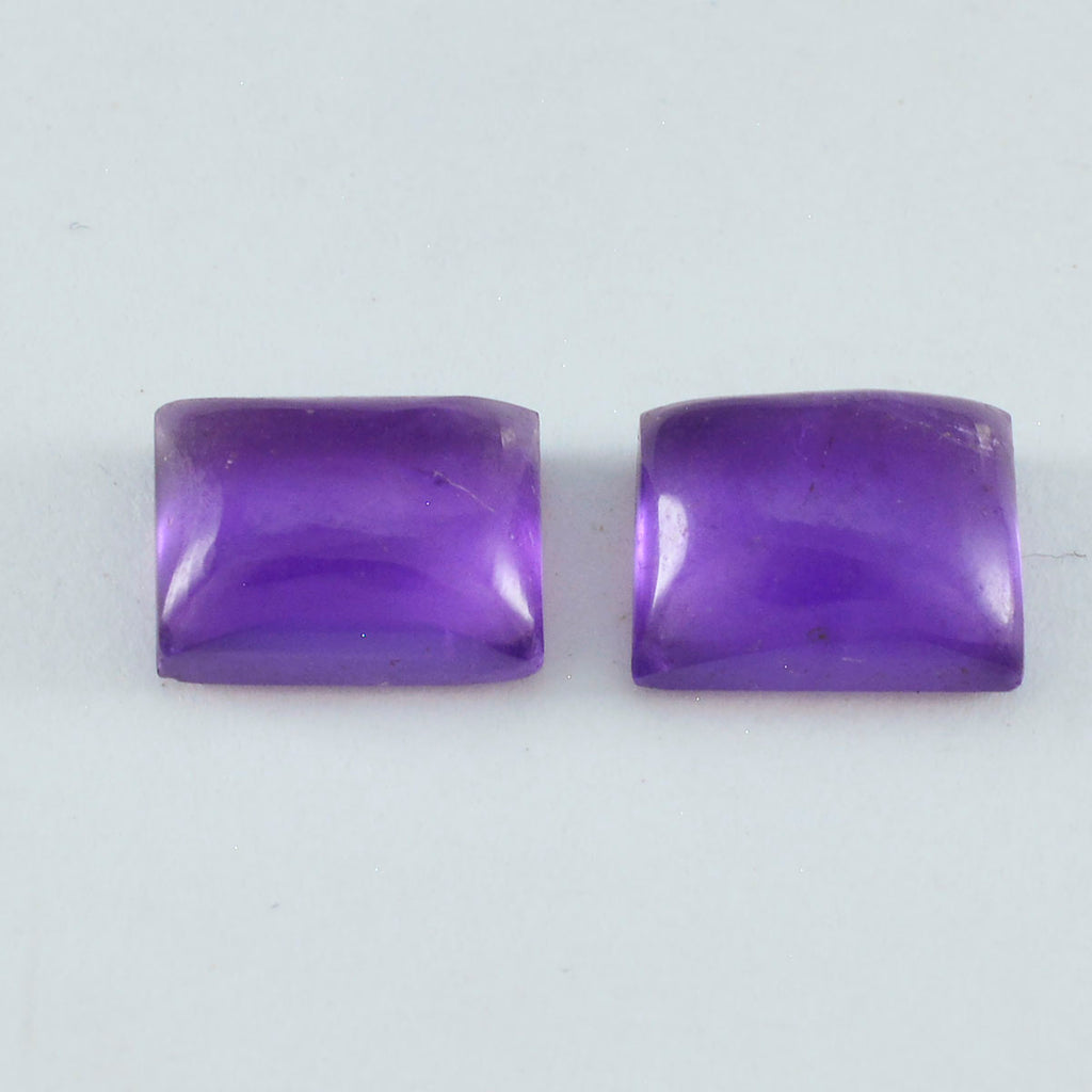 Amethyst 1PC Small 7x9 MM Emerald Cabochon Purple Superior semi Precious Semi Precious Gemstone
