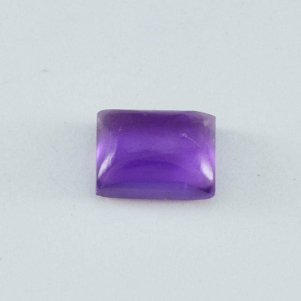 Amethyst 1PC Medium 8x10 MM Emerald Cabochon Purple Fiery semi Precious Gems