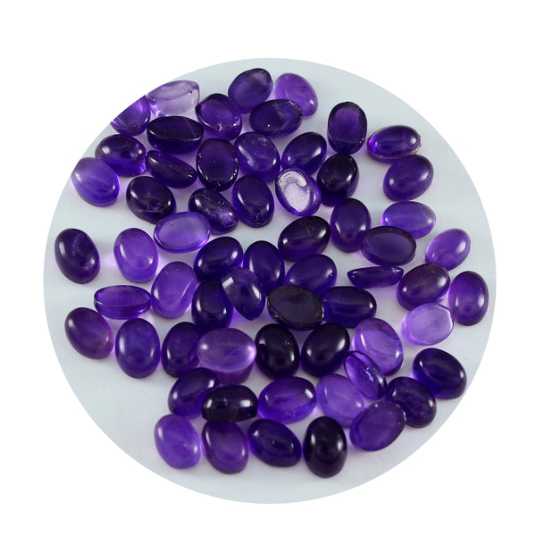 Amethyst 10PC Tiny 3x5 MM Oval Cabochon Purple Lustrous semi Precious Gems
