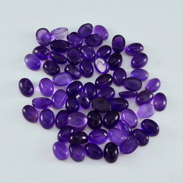 Amethyst 10PC Tiny 3x5 MM Oval Cabochon Purple Lustrous semi Precious Gems