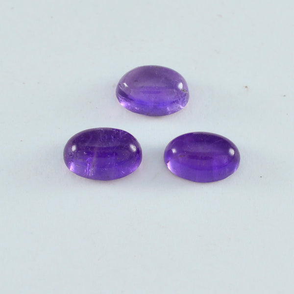 Amethyst 1PC Small 6x8 MM Oval Cabochon Purple High Quality semi Precious Loose Gemstones