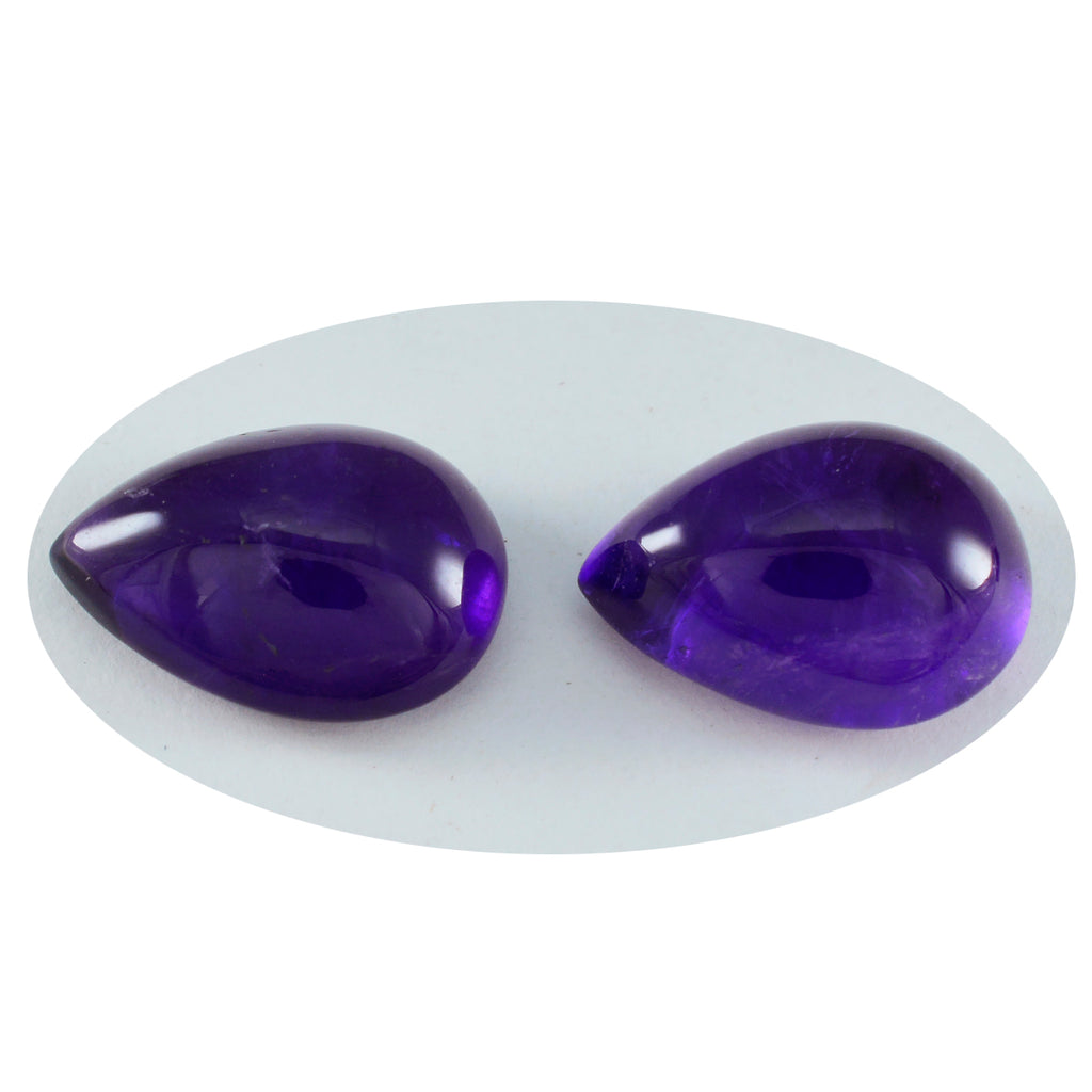 Amethyst 1PC Large 10x12 MM Pear Cabochon Purple Superior semi Precious Semi Precious Gemstone