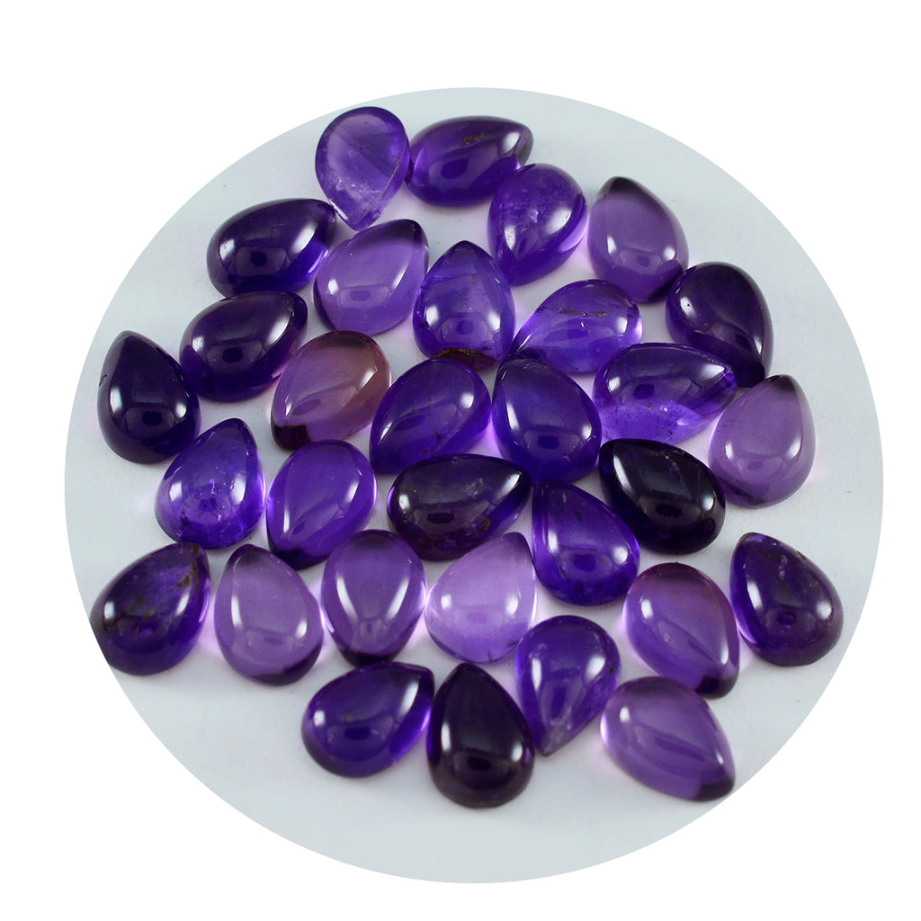 Amethyst 1PC Tiny 5x7 MM Pear Cabochon Purple Splendid semi Precious Loose Gemstone