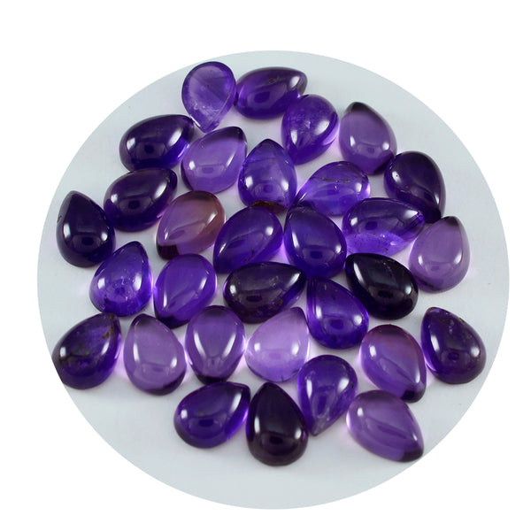 Amethyst 1PC Tiny 5x7 MM Pear Cabochon Purple Splendid semi Precious Loose Gemstone