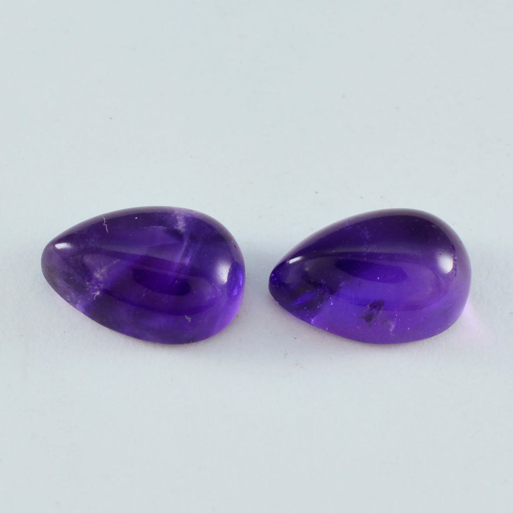 Amethyst 1PC Small 6x9 MM Pear Cabochon Purple Lustrous semi Precious Semi Precious Gemstone