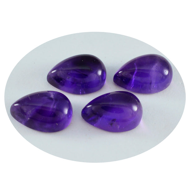 Amethyst 1PC Medium 7x10 MM Pear Cabochon Purple Fine semi Precious Gems