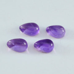 Amethyst 10PC Tiny 3x5 MM Pear Cabochon Purple Sparkling semi Precious Gems