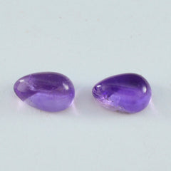 Amethyst 10PC Tiny 4x6 MM Pear Cabochon Purple Polished semi Precious Loose Gems