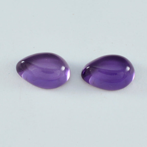Amethyst 1PC Large 10x12 MM Pear Cabochon Purple Superior semi Precious Semi Precious Gemstone