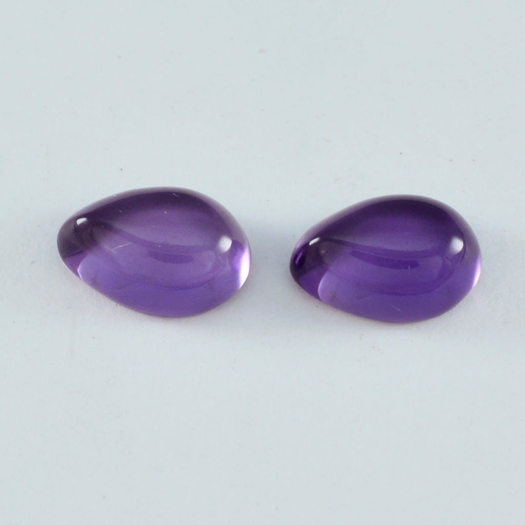 Amethyst 1PC Medium 7x10 MM Pear Cabochon Purple Fine semi Precious Gems