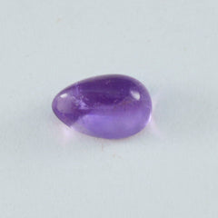 Amethyst 1PC Medium 7x10 MM Pear Cabochon Purple Fine semi Precious Gems