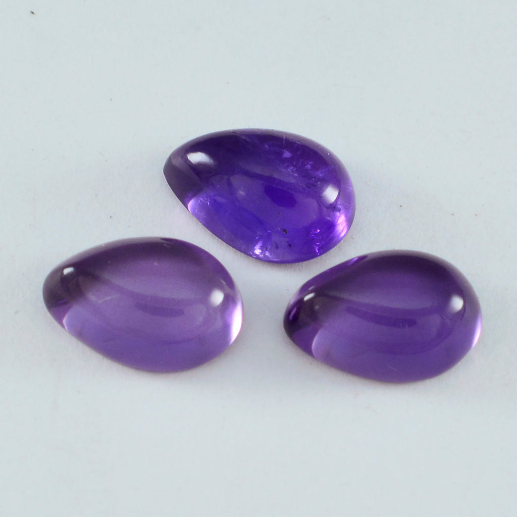 Amethyst 1PC Large 9x11 MM Pear Cabochon Purple Natural semi Precious Loose Gemstone