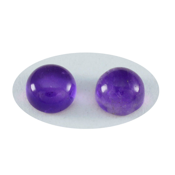 Amethyst 1PC Small 7x7 MM Round Cabochon Purple Pure semi Precious Loose Gems