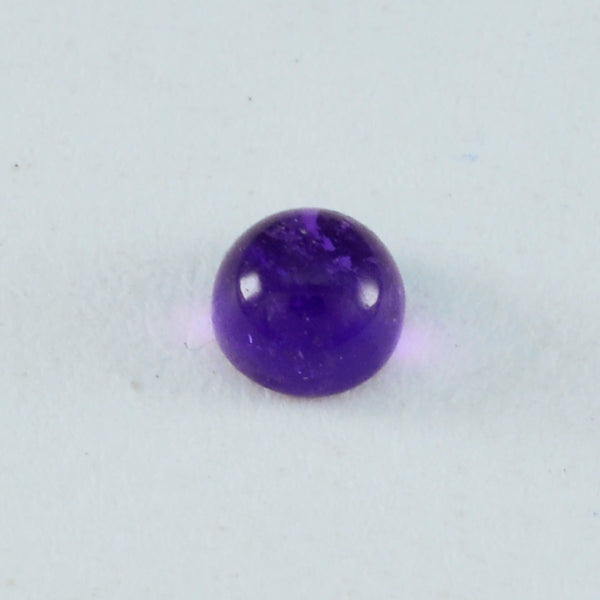 Amethyst 1PC Small 8x8 MM Round Cabochon Purple Fiery semi Precious Loose Gemstone