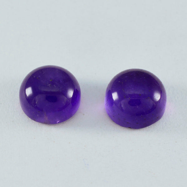 Amethyst 1PC Medium 9x9 MM Round Cabochon Purple Brilliant semi Precious Loose Gemstones