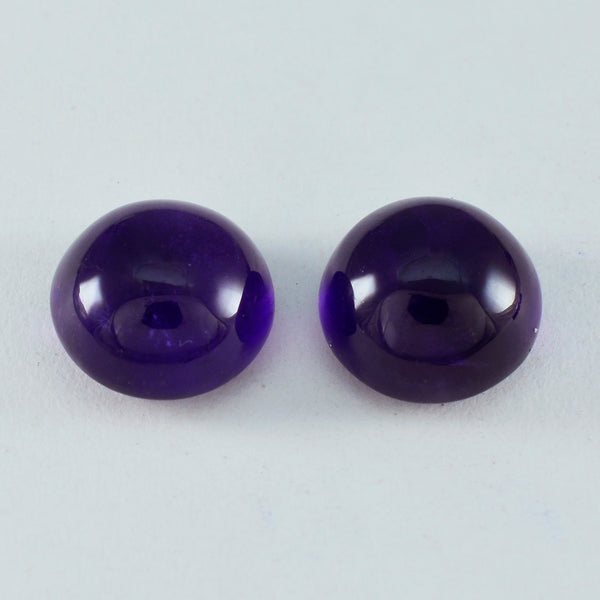 Amethyst 1PC Large 11x11 MM Round Cabochon Purple Polished semi Precious Precious Gemstone
