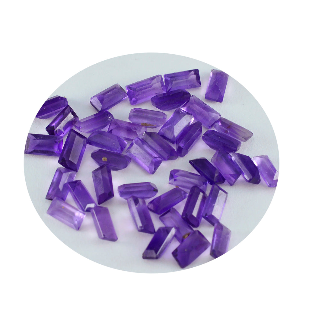 Amethyst 1PC Chunky 10x20 MM Baguette Faceted Purple Fine Semi Precious Gems
