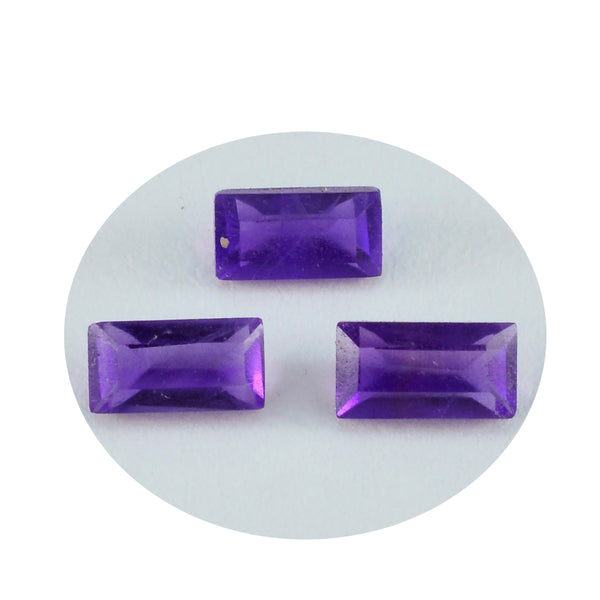 Amethyst 1PC Medium 7x14 MM Baguette Faceted Purple Lustrous Semi Precious Loose Gemstone