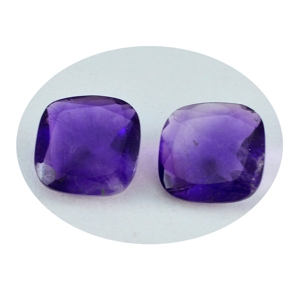 Amethyst 1PC Large 12x12 MM Cushion Faceted Purple High Quality Semi Precious Loose Gems