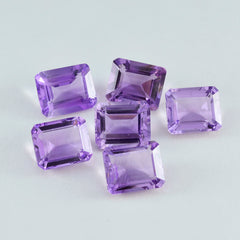 Amethyst 1PC Large 10x12 MM Emerald Faceted Purple Sparkling Semi Precious Loose Gemstone