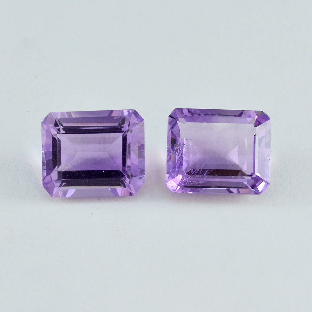 Amethyst 1PC Chunky 12x16 MM Emerald Faceted Purple Splendid Semi Precious Gems