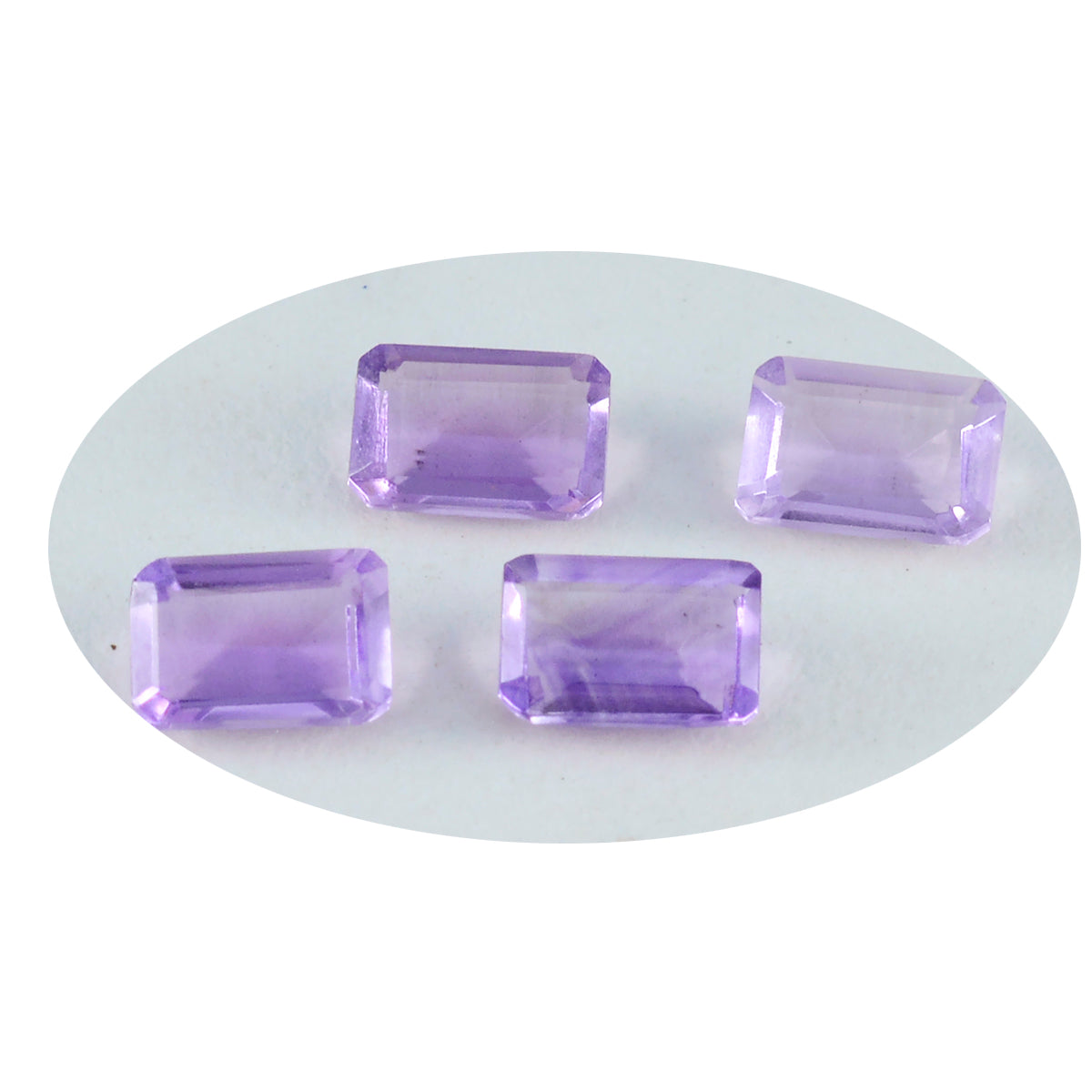 Amethyst 1PC Tiny 3x5 MM Emerald Faceted Purple Lustrous Semi Precious Gems Sekundär produktbild