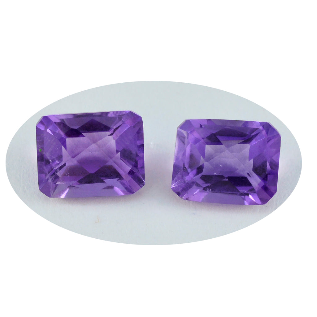 Amethyst 1PC Tiny 5x7 MM Emerald Faceted Purple Fine Semi Precious Loose Gemstone